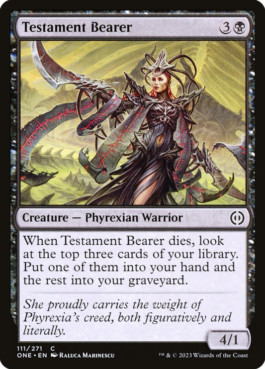 MTG Card Title: Testament Bearer ONE/111