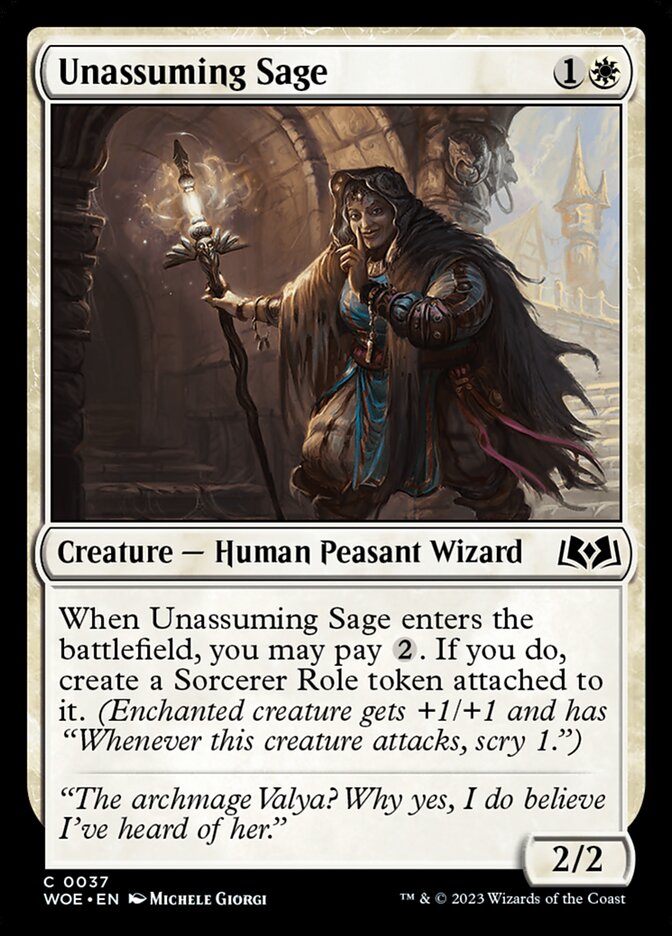 MTG Card Title: Unassuming Sage WOE/37