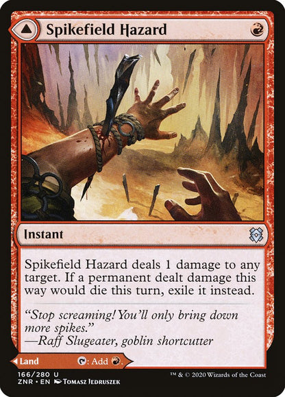 MTG Card Title: Spikefield Hazard // Spikefield Cave ZNR/166
