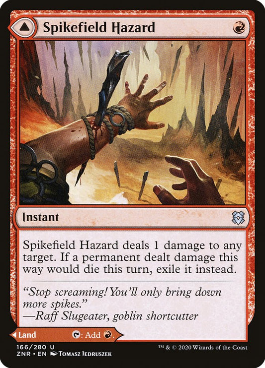 MTG Card Title: Spikefield Hazard // Spikefield Cave ZNR/166