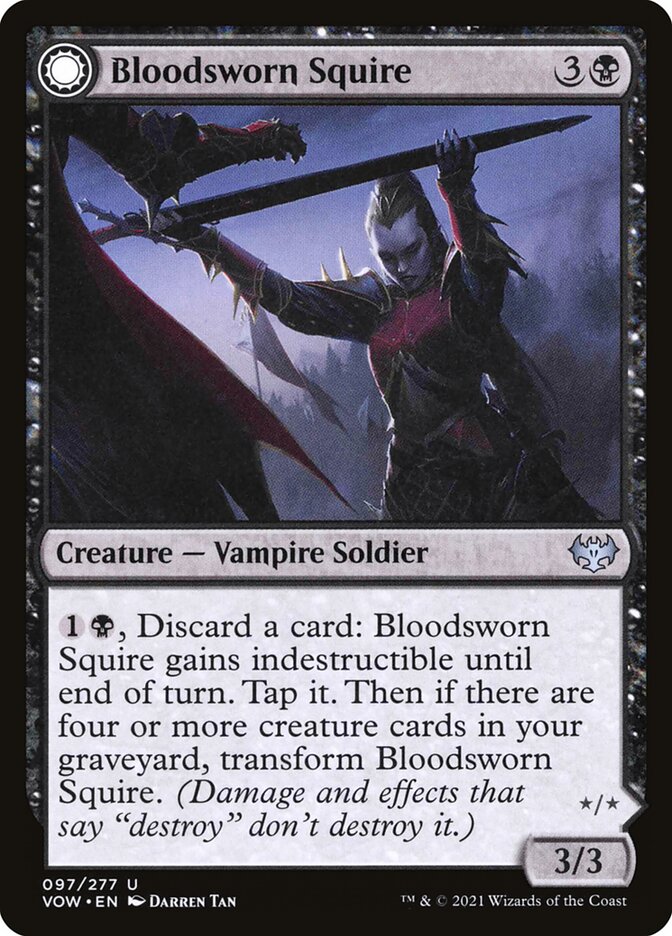 MTG Card Title: Bloodsworn Squire // Bloodsworn Knight VOW/97