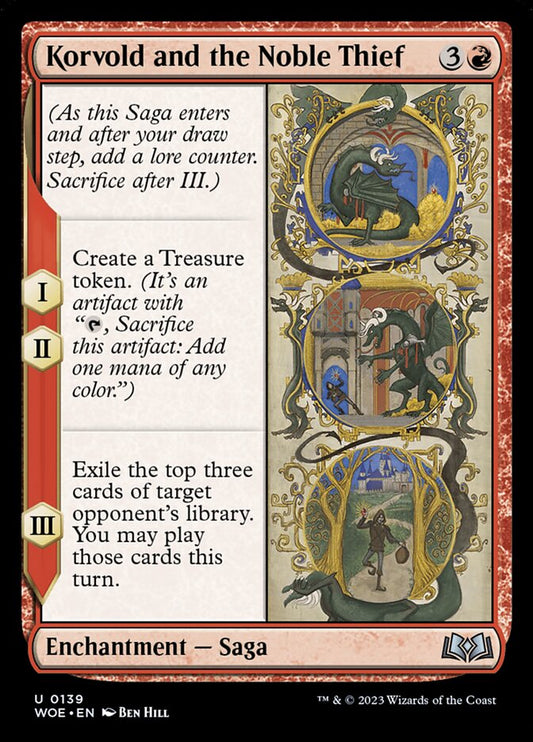 MTG Card Title: Korvold and the Noble Thief WOE/139