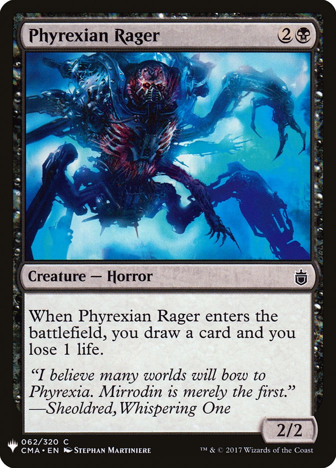 MTG Card Title: Phyrexian Rager PLST/CMA-62