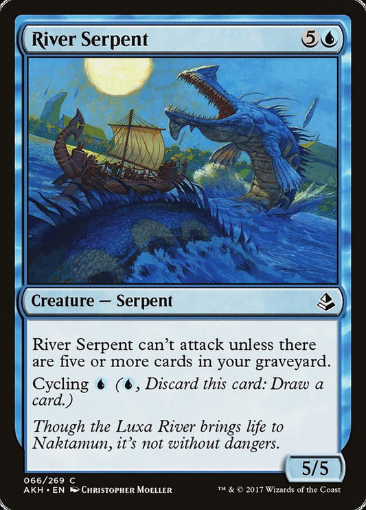 MTG Card Title: River Serpent AKH/66