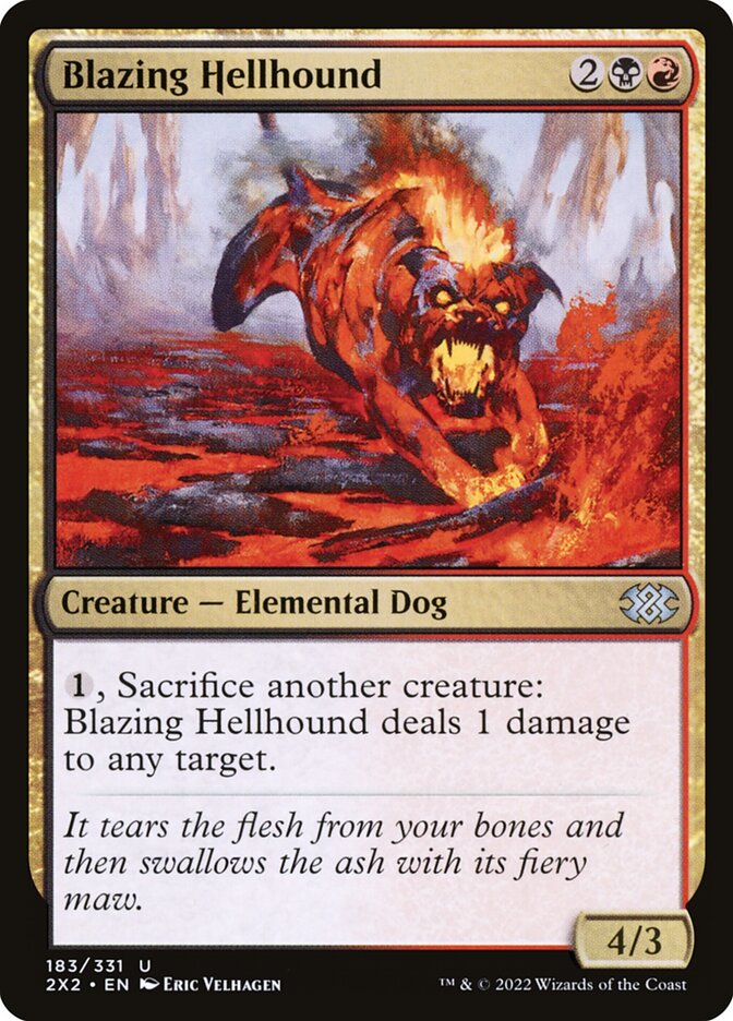 MTG Card Title: Blazing Hellhound 2X2/183