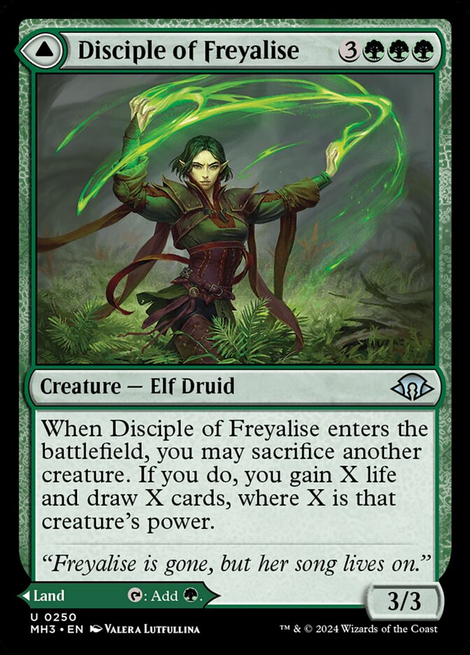 MTG Card Title: Disciple of Freyalise // Garden of Freyalise MH3/250