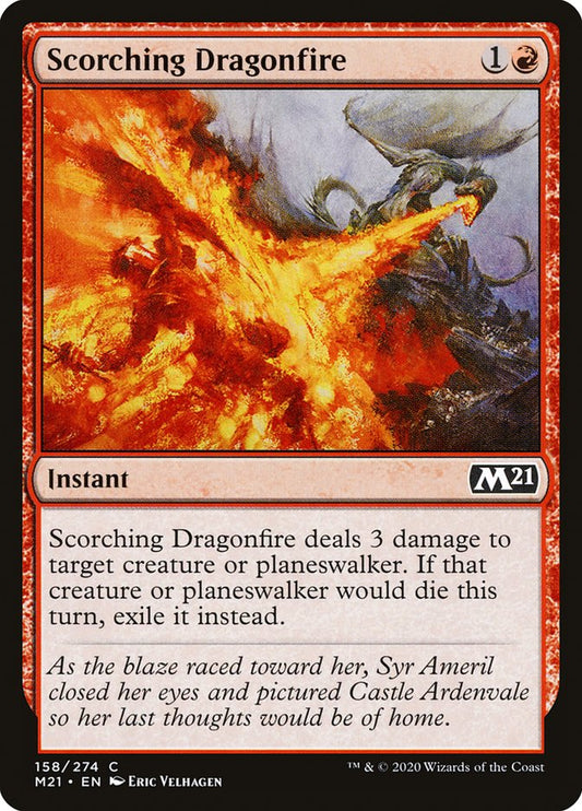 MTG Card Title: Scorching Dragonfire M21/158