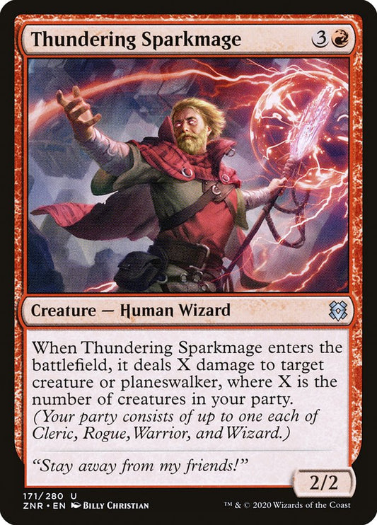 MTG Card Title: Thundering Sparkmage ZNR/171