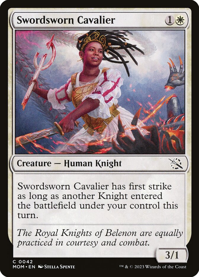 MTG Card Title: Swordsworn Cavalier MOM/42