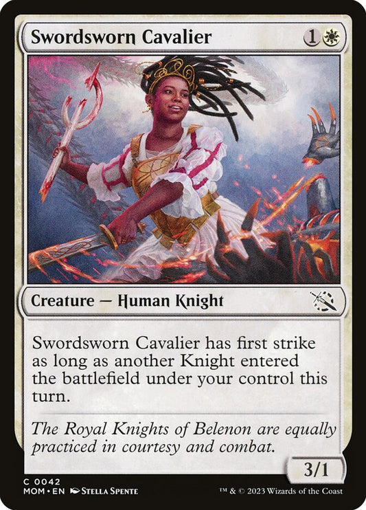 MTG Card Title: Swordsworn Cavalier MOM/42