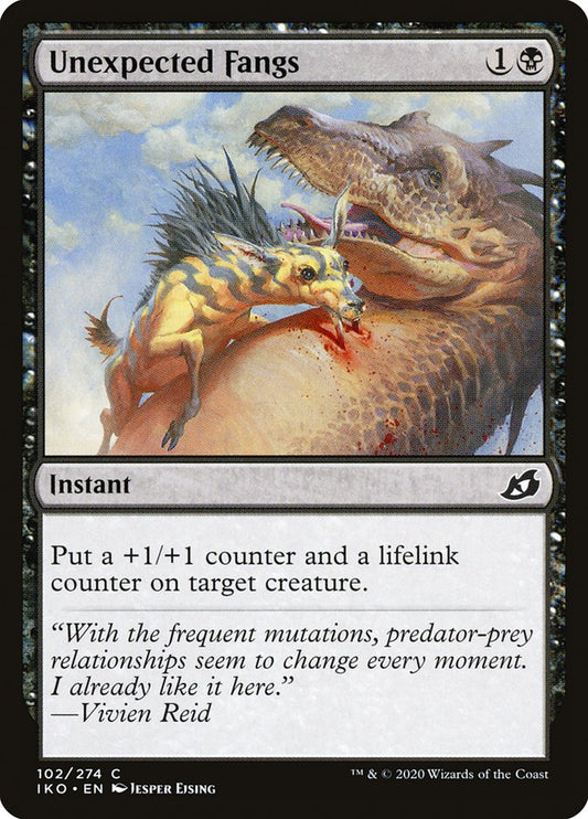 MTG Card Title: Unexpected Fangs IKO/102