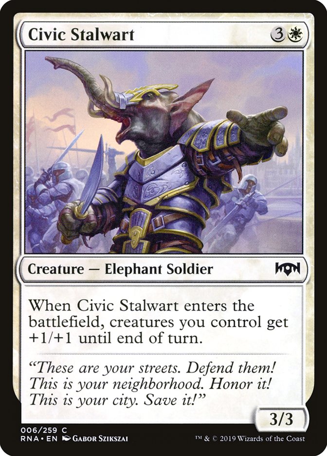 MTG Card Title: Civic Stalwart RNA/6