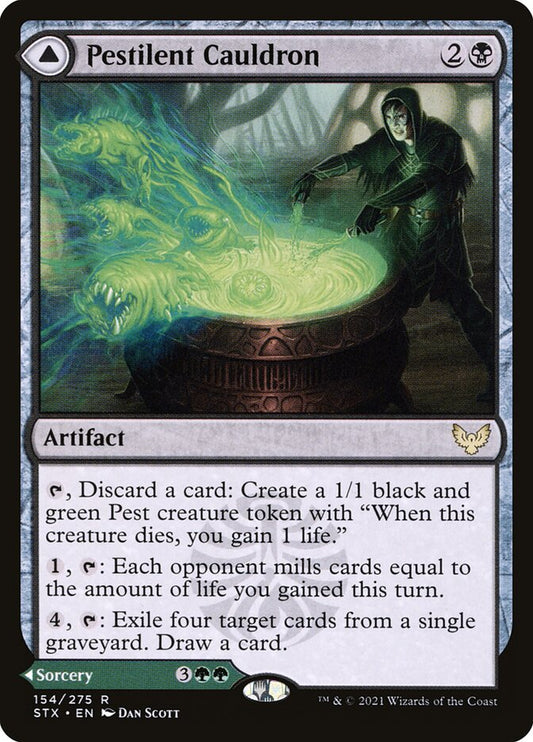 MTG Card Title: Pestilent Cauldron // Restorative Burst STX/154