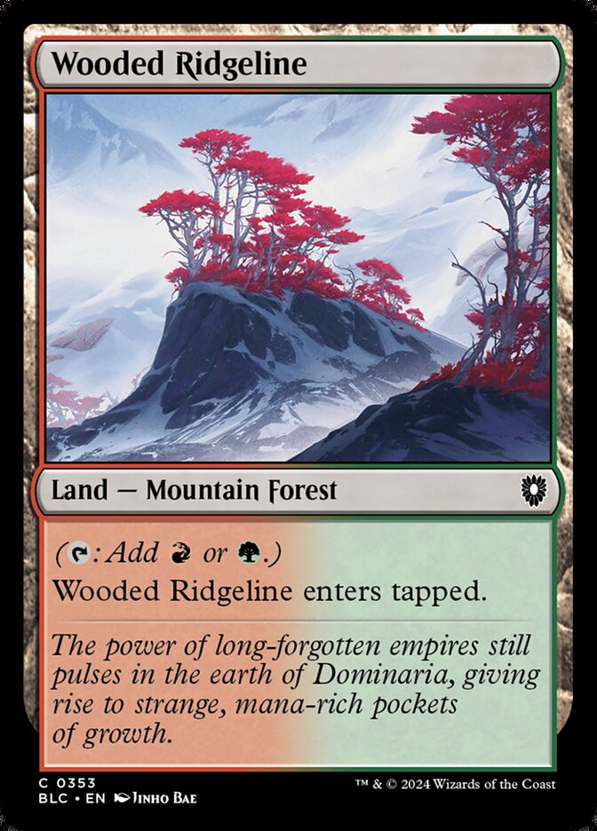 MTG Card Title: Wooded Ridgeline BLC/353