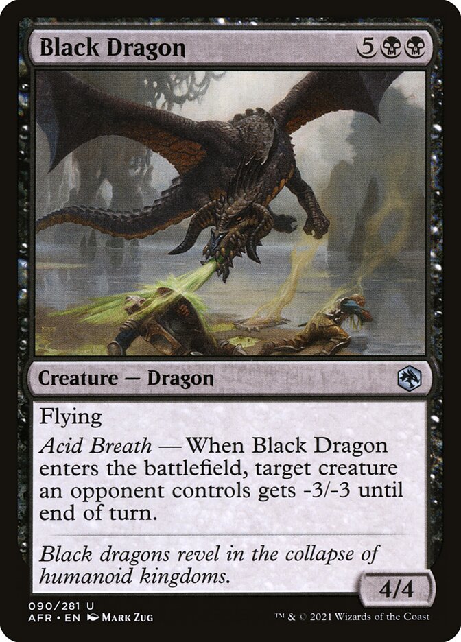 MTG Card Title: Black Dragon AFR/90