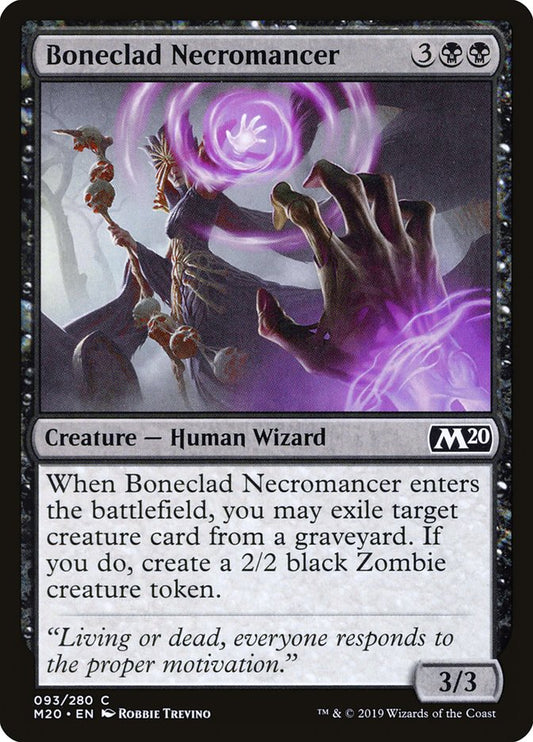 MTG Card Title: Boneclad Necromancer M20/93