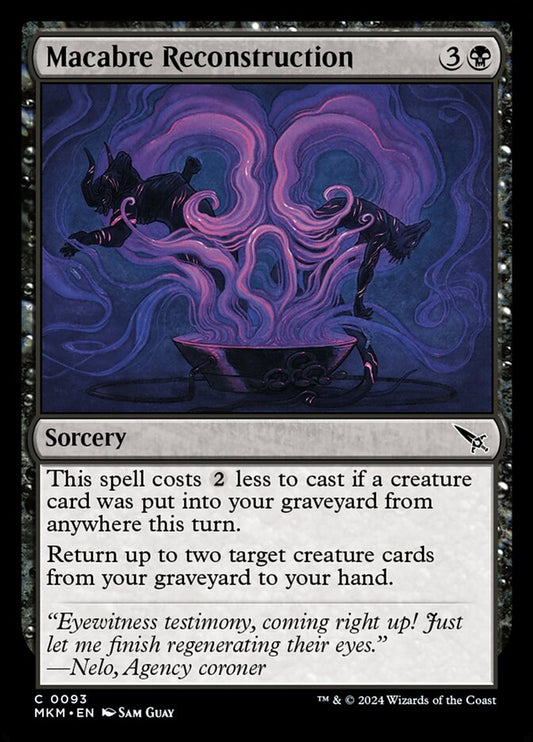 MTG Card Title: Macabre Reconstruction MKM/93