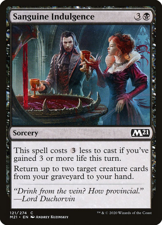 MTG Card Title: Sanguine Indulgence M21/121