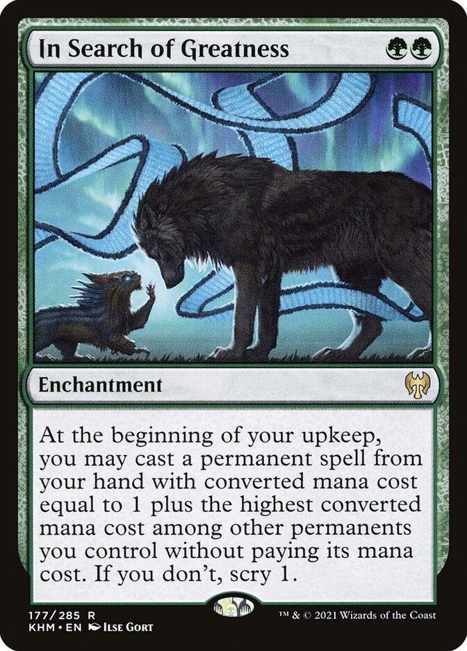MTG Card Title: In Search of Greatness KHM/177