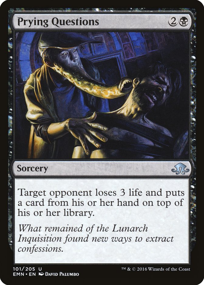 MTG Card Title: Prying Questions EMN/101