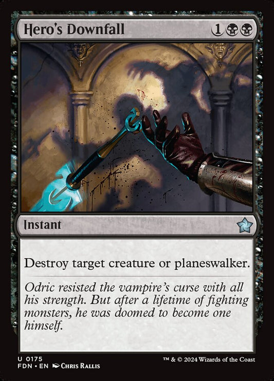 MTG Card Title: Hero's Downfall FDN/175