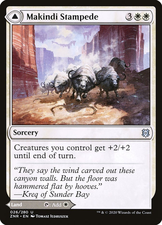 MTG Card Title: Makindi Stampede // Makindi Mesas ZNR/26