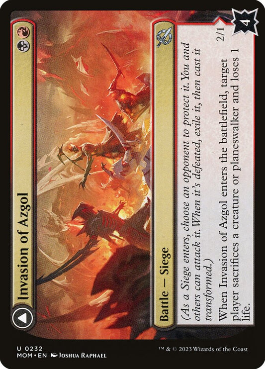 MTG Card Title: Invasion of Azgol // Ashen Reaper MOM/232
