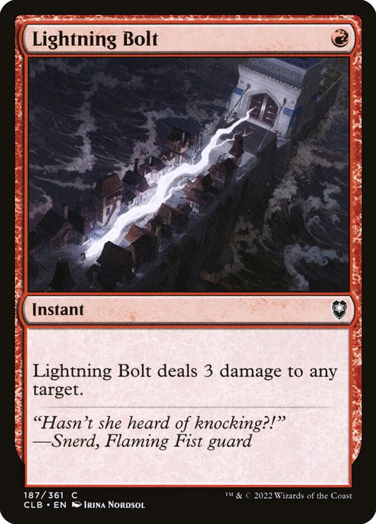 MTG Card Title: Lightning Bolt CLB/187
