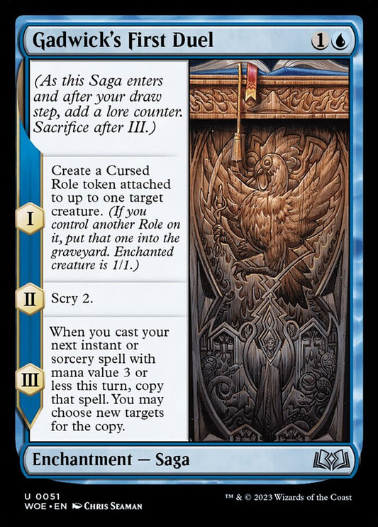 MTG Card Title: Gadwick's First Duel WOE/51