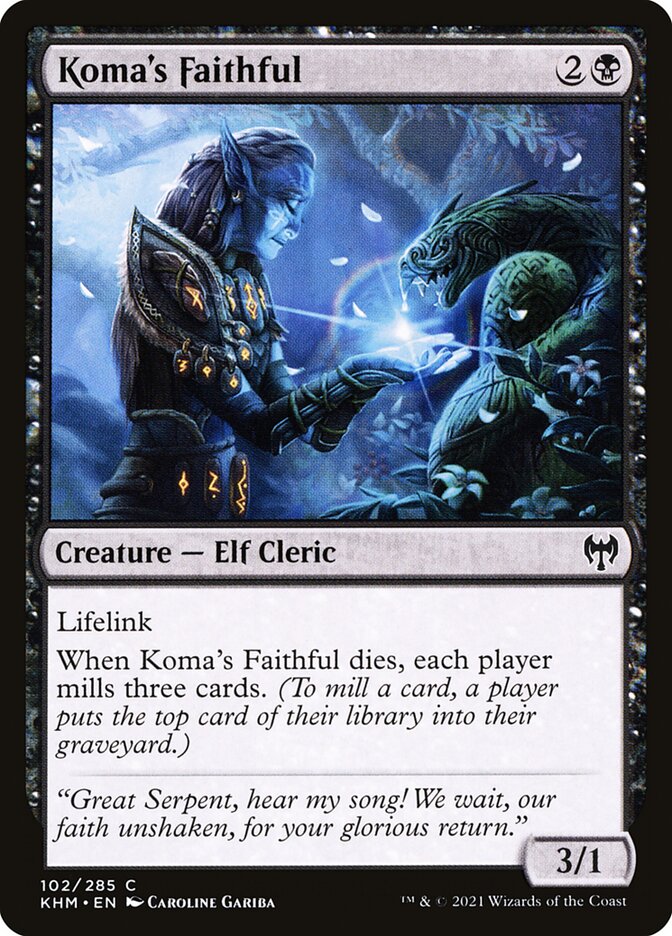 MTG Card Title: Koma's Faithful KHM/102