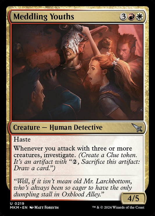 MTG Card Title: Meddling Youths MKM/219
