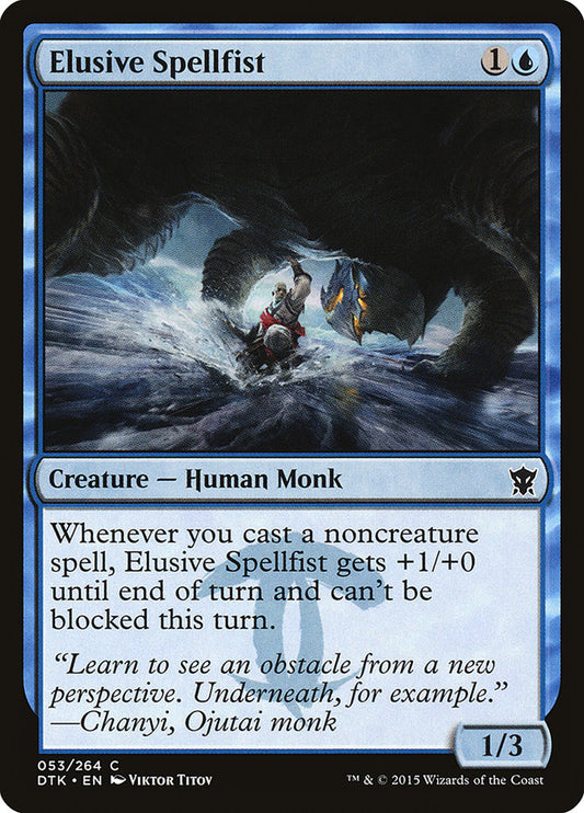 MTG Card Title: Elusive Spellfist DTK/53
