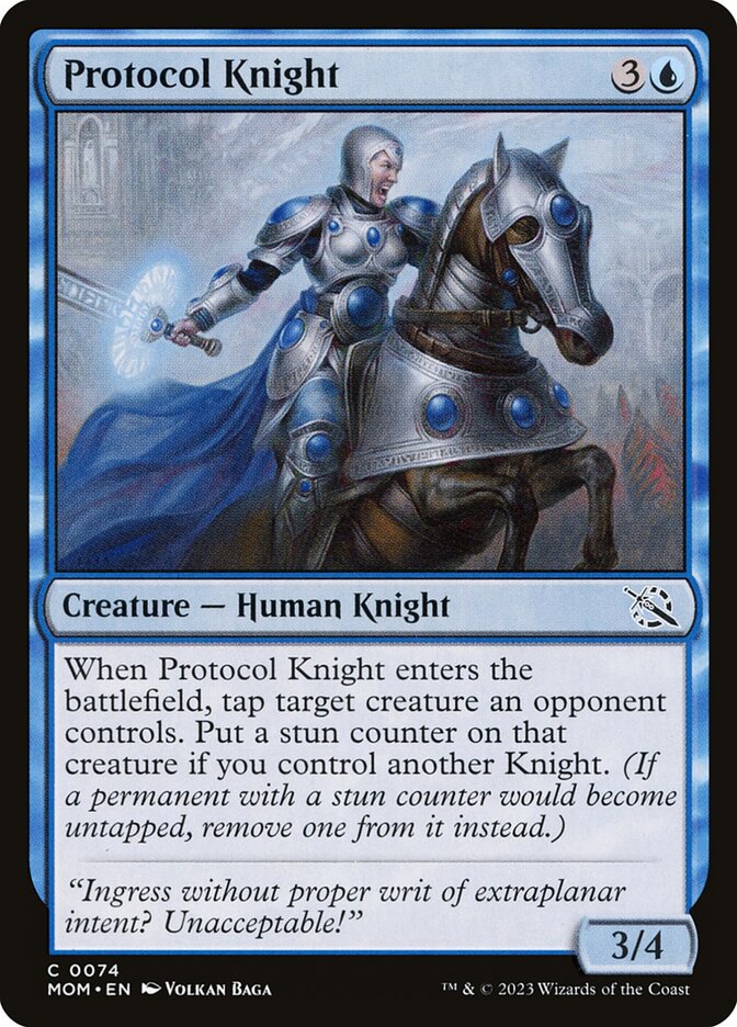 MTG Card Title: Protocol Knight MOM/74