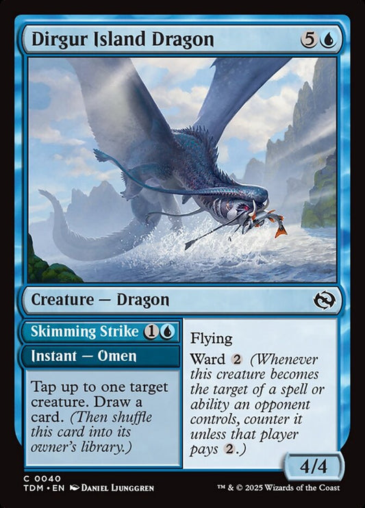MTG Card Title: Dirgur Island Dragon // Skimming Strike TDM/40