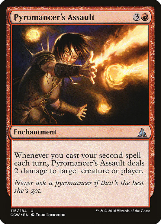 MTG Card Title: Pyromancer's Assault OGW/115