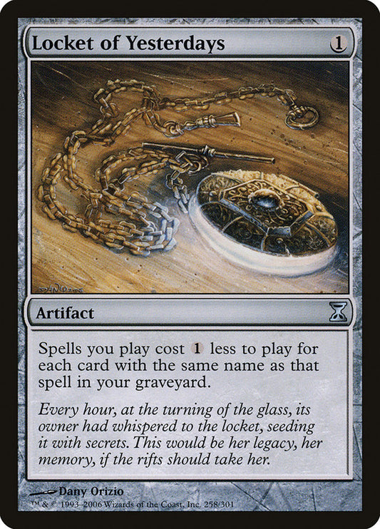 MTG Card Title: Locket of Yesterdays TSP/258
