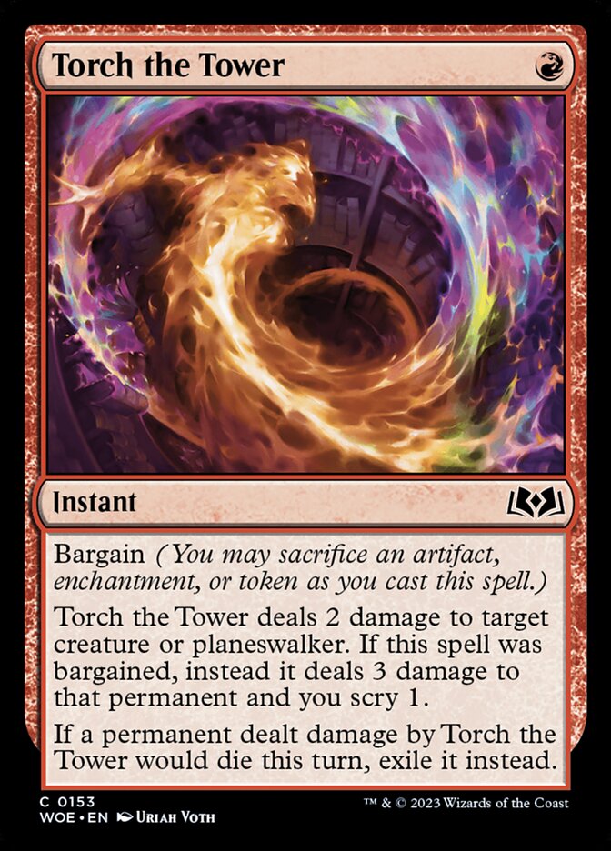 MTG Card Title: Torch the Tower WOE/153