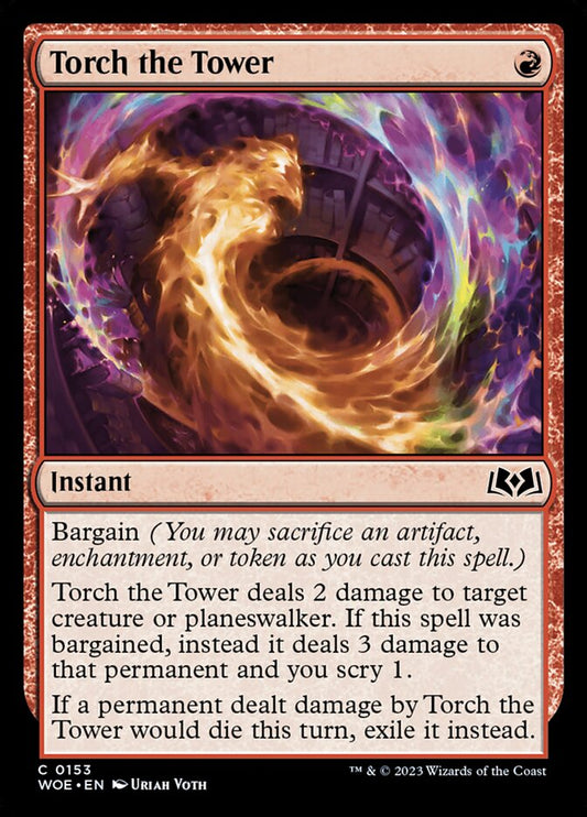 MTG Card Title: Torch the Tower WOE/153