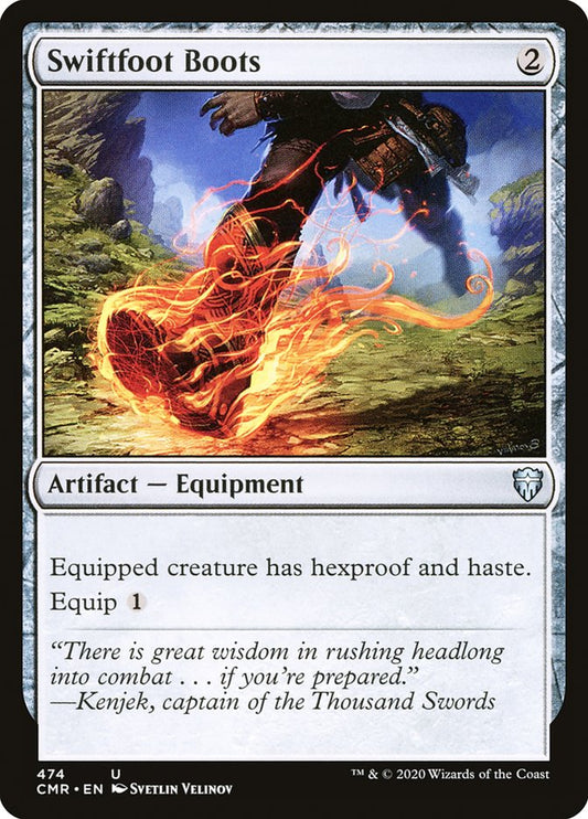 MTG Card Title: Swiftfoot Boots CMR/474