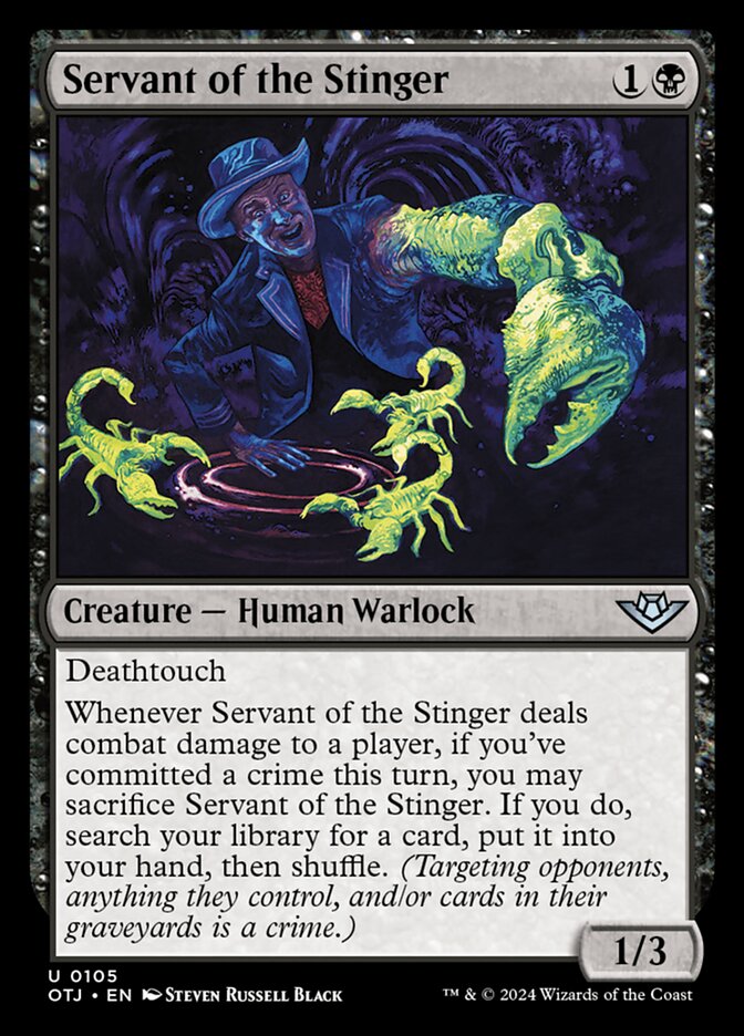 MTG Card Title: Servant of the Stinger OTJ/105