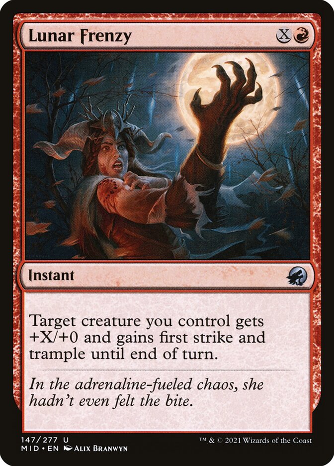 MTG Card Title: Lunar Frenzy MID/147