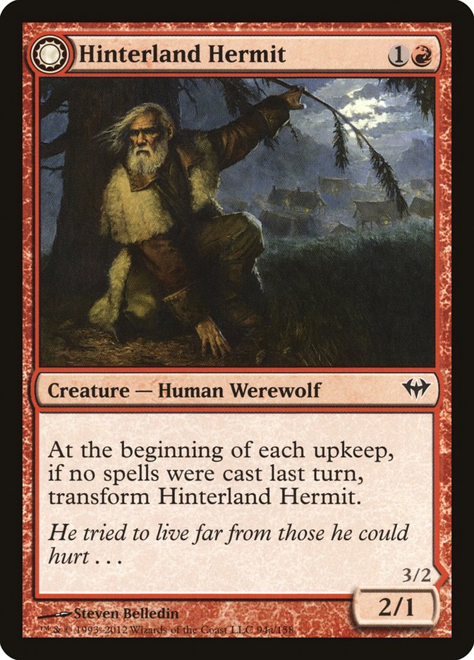 MTG Card Title: Hinterland Hermit // Hinterland Scourge DKA/94
