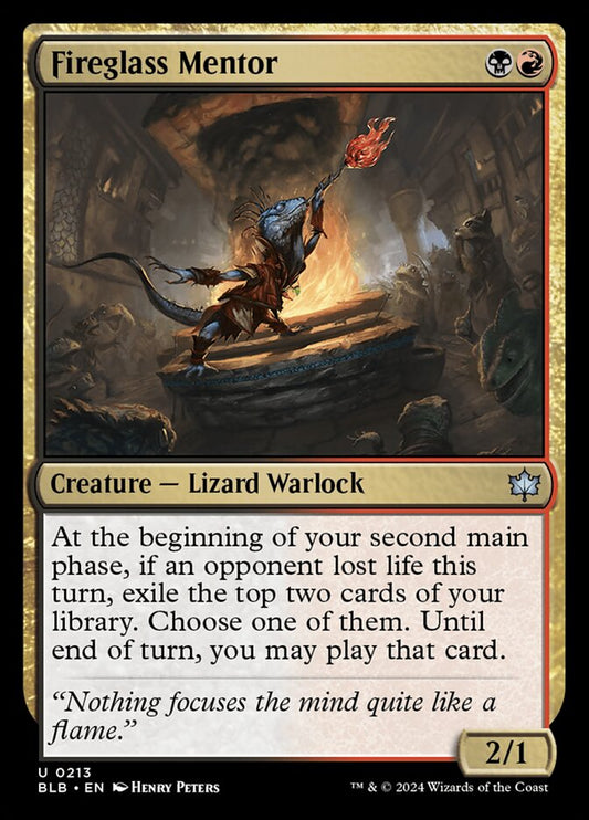 MTG Card Title: Fireglass Mentor BLB/213