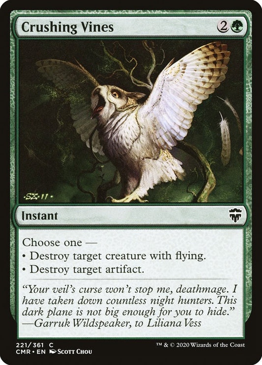 MTG Card Title: Crushing Vines CMR/221