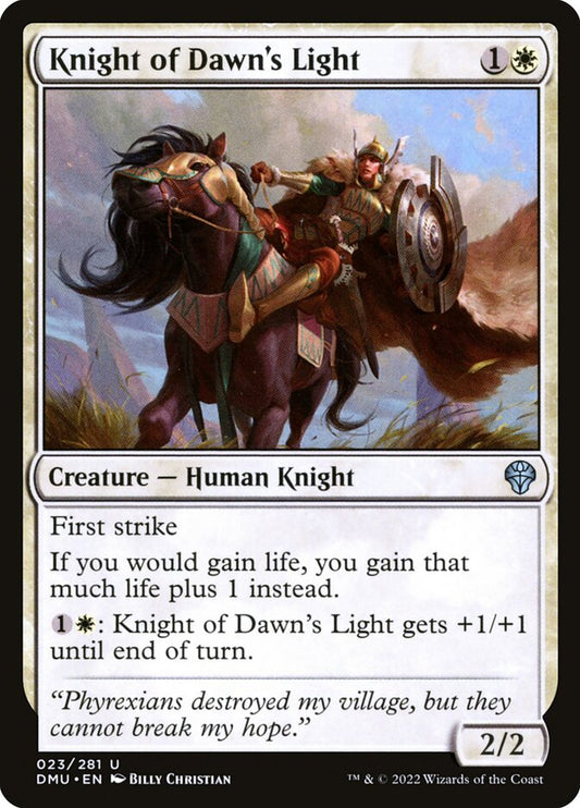MTG Card Title: Knight of Dawn's Light DMU/23