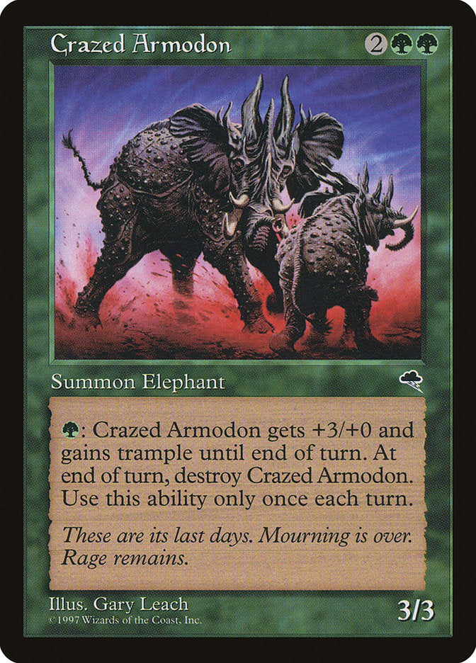 MTG Card Title: Crazed Armodon TMP/220