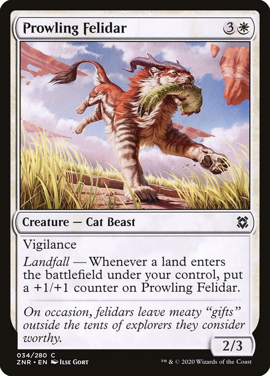 MTG Card Title: Prowling Felidar ZNR/34