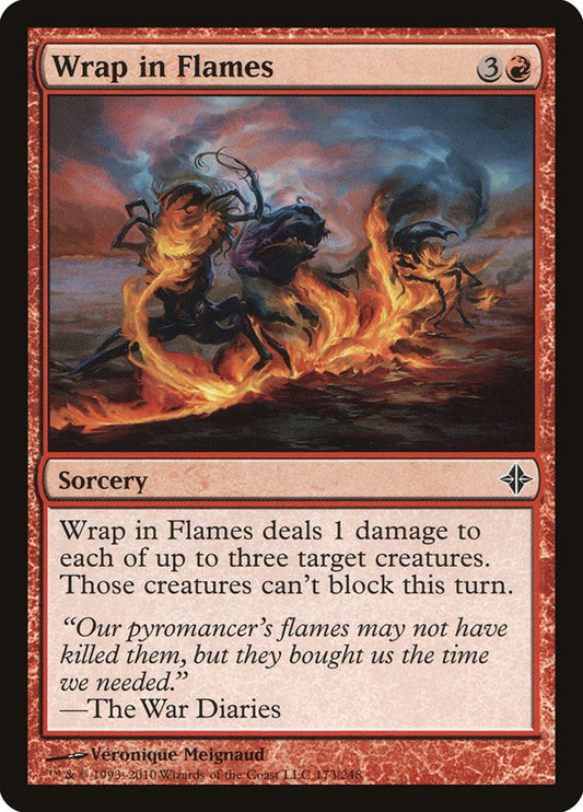 MTG Card Title: Wrap in Flames ROE/173