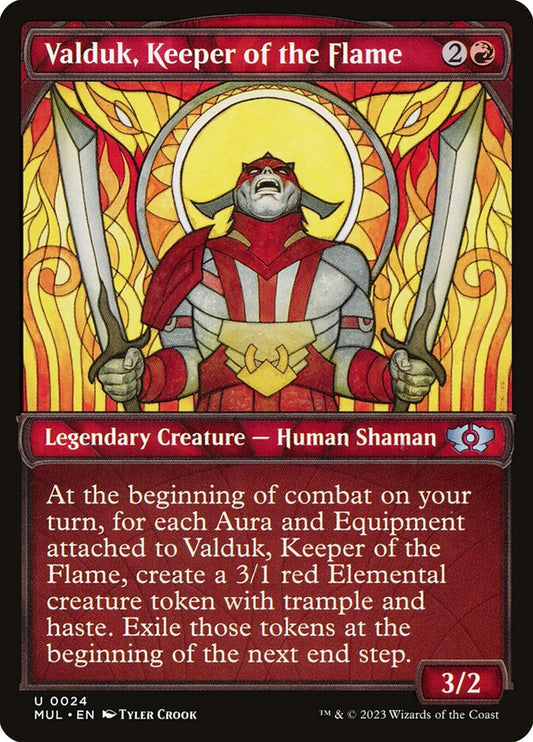 MTG Card Title: Valduk, Keeper of the Flame MUL/24
