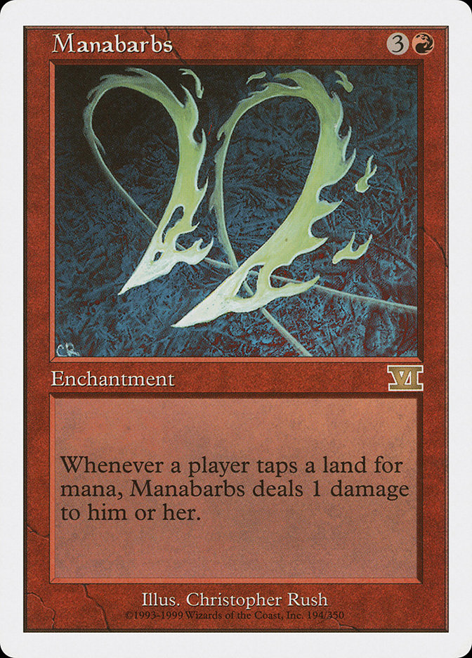 MTG Card Title: Manabarbs 6ED/194